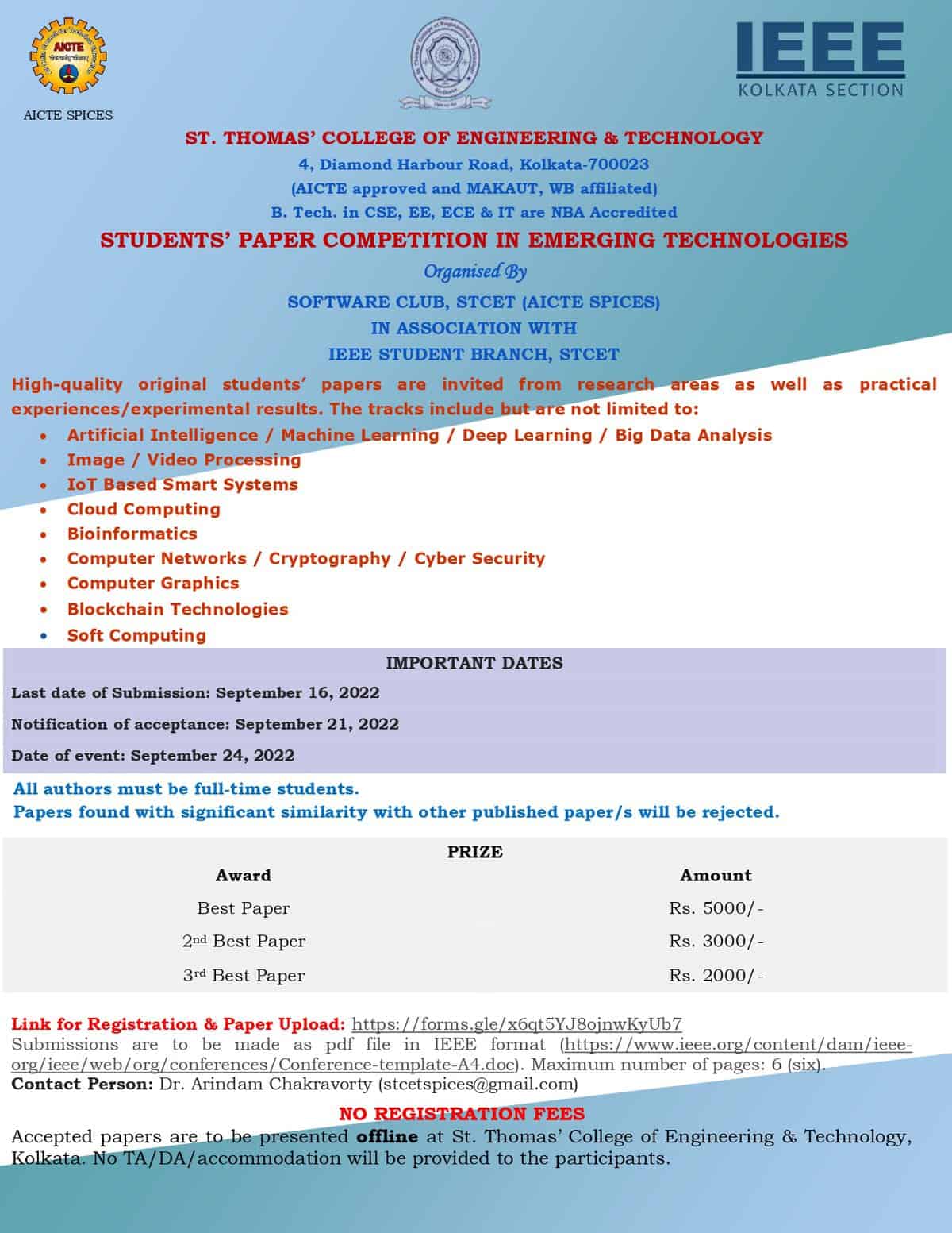 Students' Paper Competition - St. Thomas' College of Engineering ...